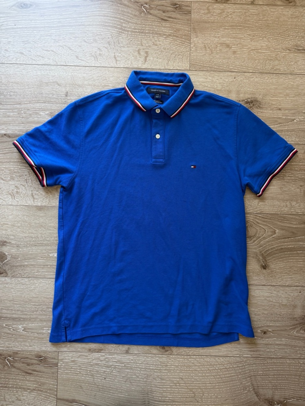 Tommy Hilfiger Royal Blue Polo with Contrast Stripe Trim